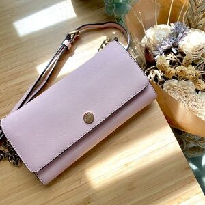 Pre-loved Michael Kors pink wallet on chain/WOC/ long wallet